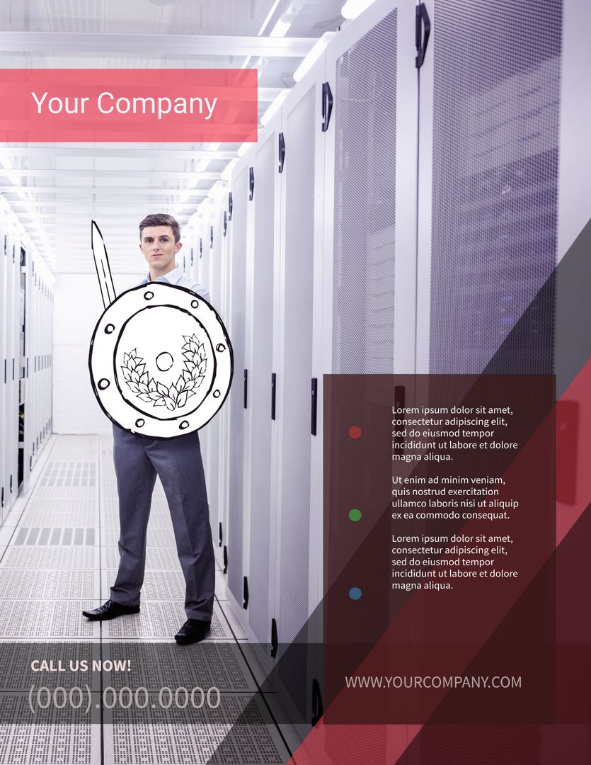 Confident Technician Symbolizing IT Expertise in Server Room