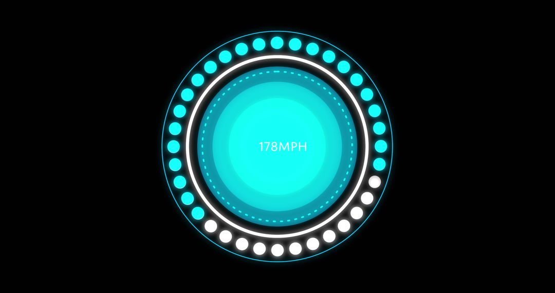 Futuristic Digital Speedometer Display with MPH Indicator