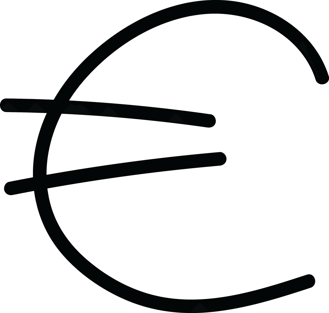 Euro Currency Symbol on Transparent Background