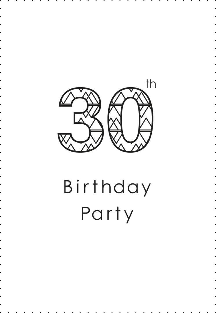 Transparent Birthday Invitation with Decorative 30 Pattern