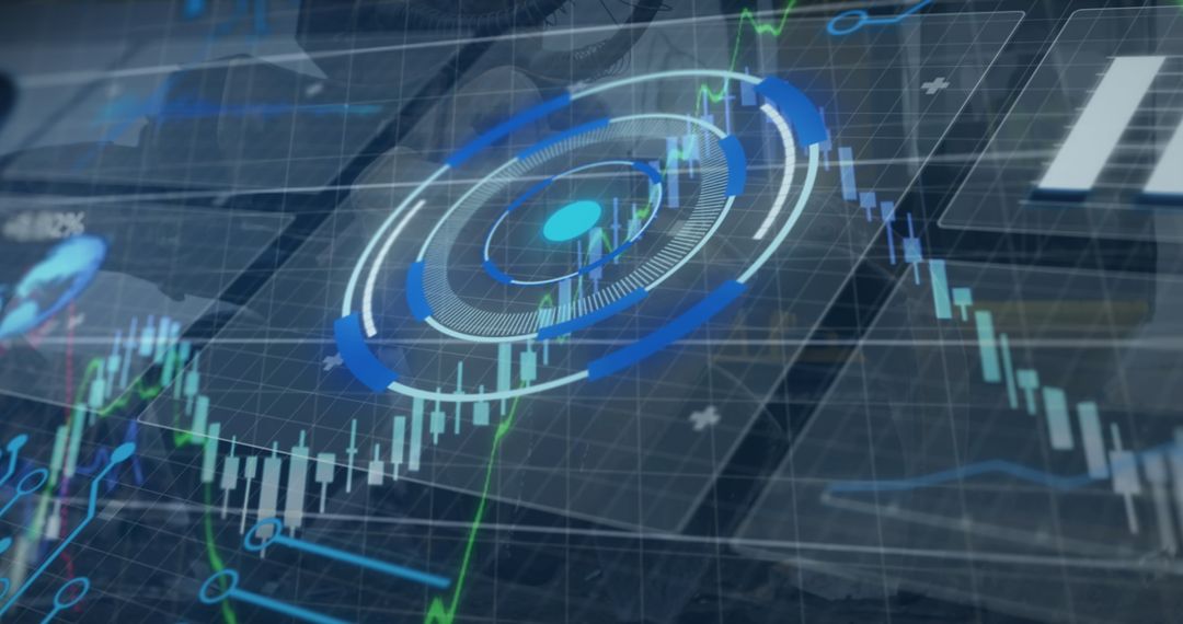 Financial Data Interface Overlaid on Hydraulic Machine