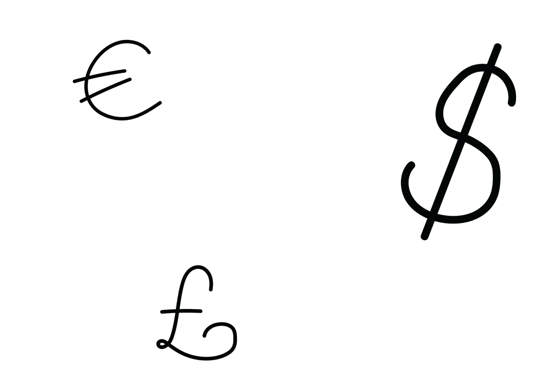 Transparent Currency Symbols Illustration for Finance Concepts