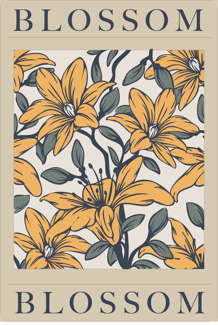 Elegant Orange Lilies with Gray-Green Leaves on Transparent Background