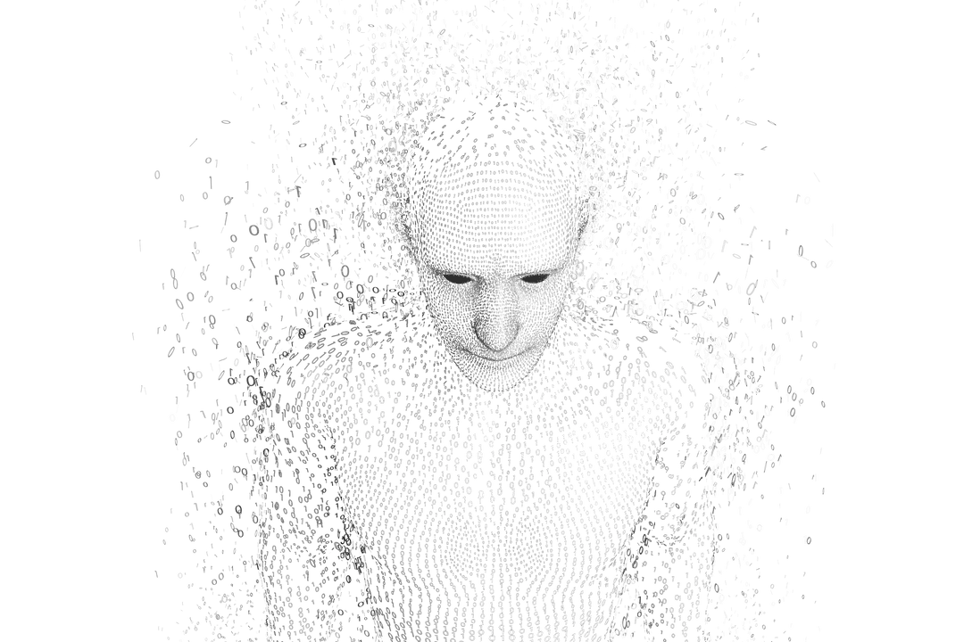 3D Model of Man with Fragmented Design on Transparent Background - Download Free Stock Images Pikwizard.com