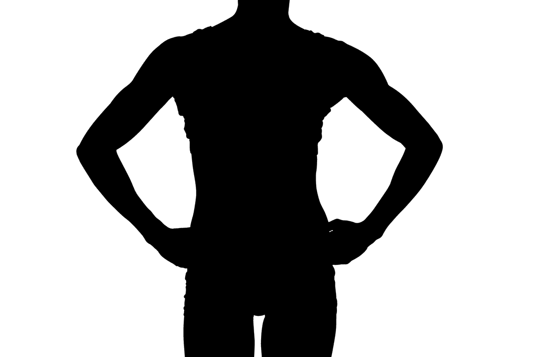 Transparent Athletic Male Posing Showing Muscular Form