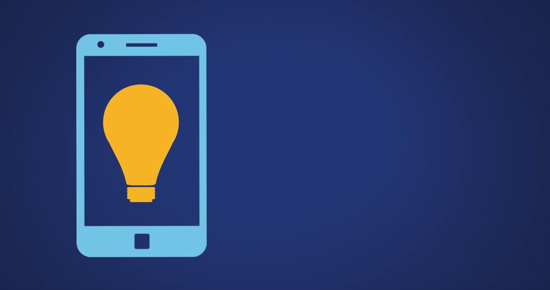 Innovative Idea Symbolized by Light Bulb on Smartphone Screen