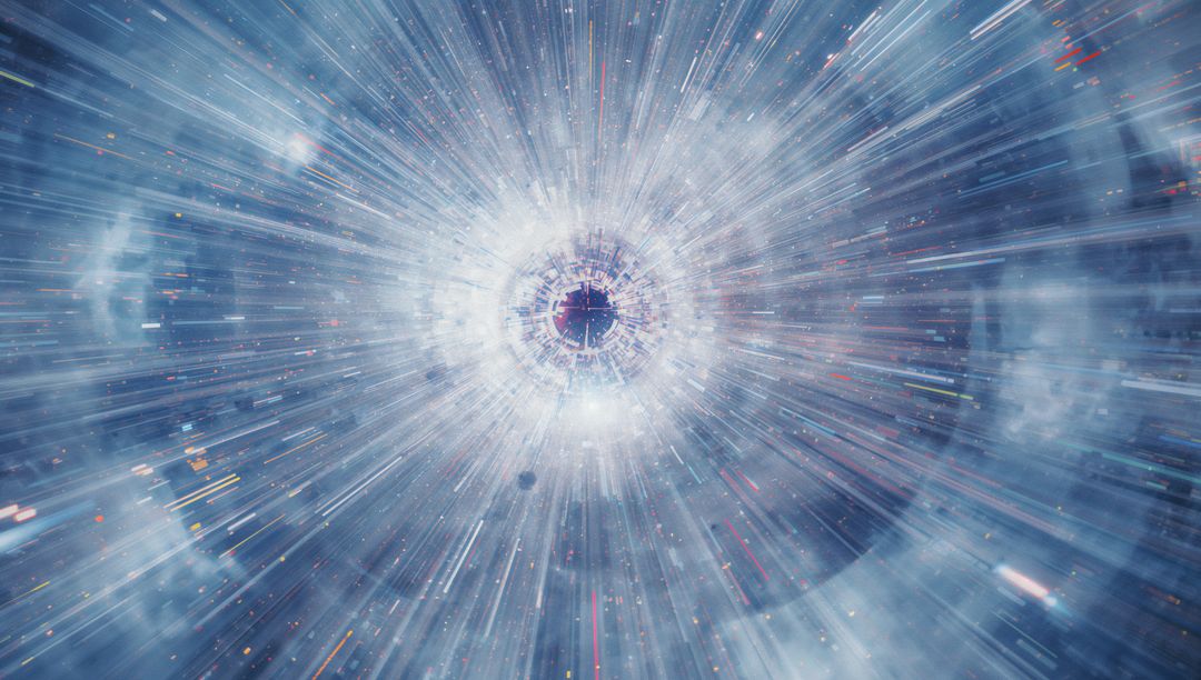 Radiating Galactic Core with Bright Cosmic Beams in Outer Space