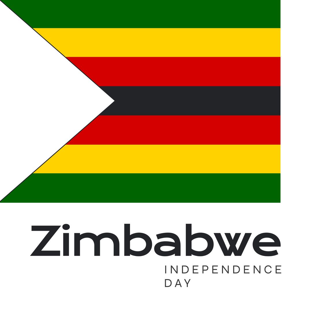 Zimbabwe Flag Celebrating Independence Day