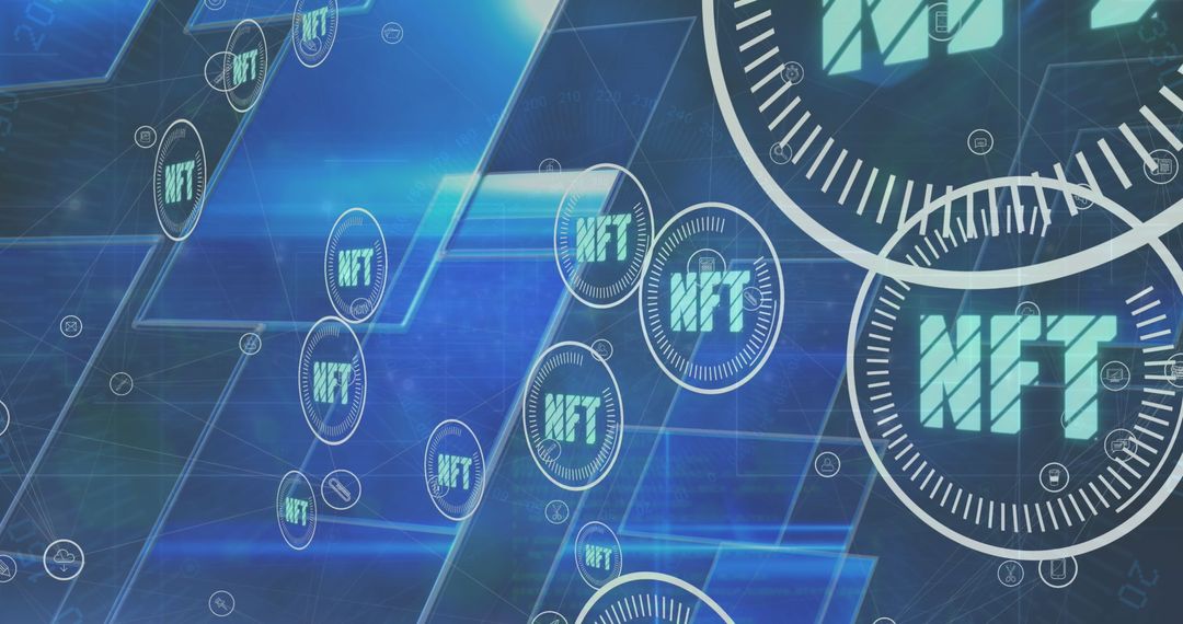 Futuristic NFT Concept with Blockchain Elements