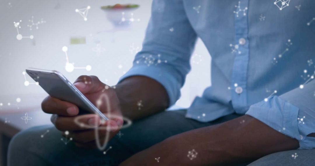 Innovative Digital Interface with Molecular Concepts Overlaid on Smartphone User