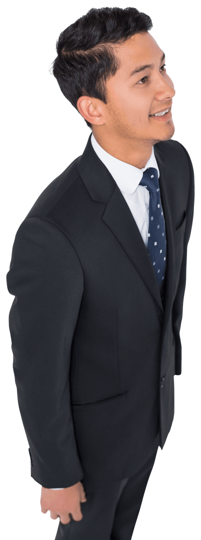 Happy Businessman in Suit Isolated on Transparent Background