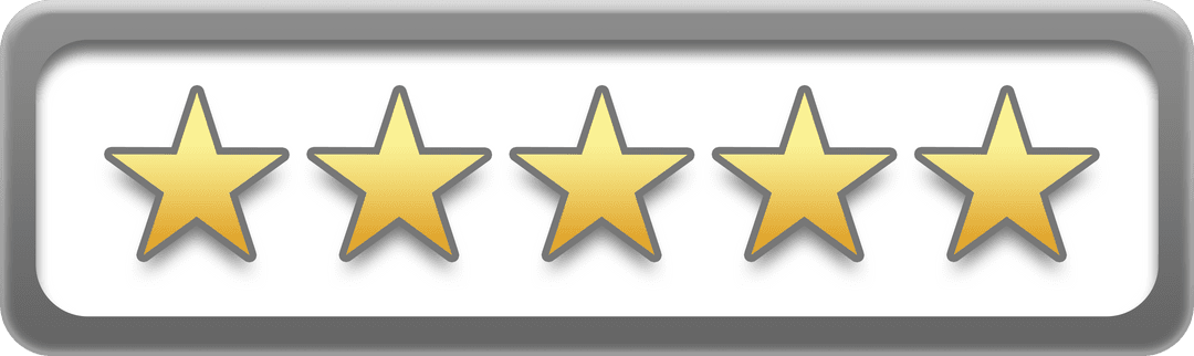 Transparent Five Star Rating Illustration with Framed Background