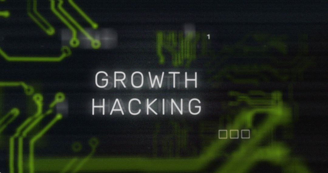 Digital Growth Hacking Concept on Tech Display