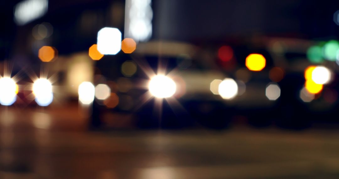Nighttime City Traffic with Colorful Bokeh