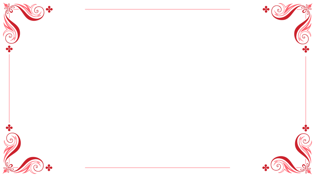 Ornate Red Flourish Frame with Transparent Background