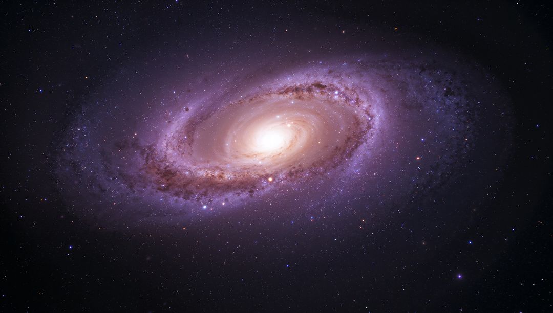 Luminescent Spiral Galaxy in Deep Space with Radiant Core
