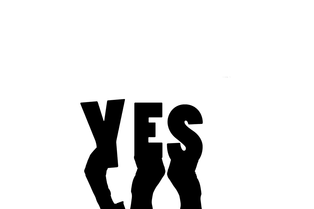 Transparent Illustration of Hands with Yes Text for Approval Concept