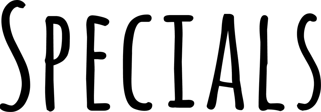 Specials Text Digital Illustration on Transparent Background