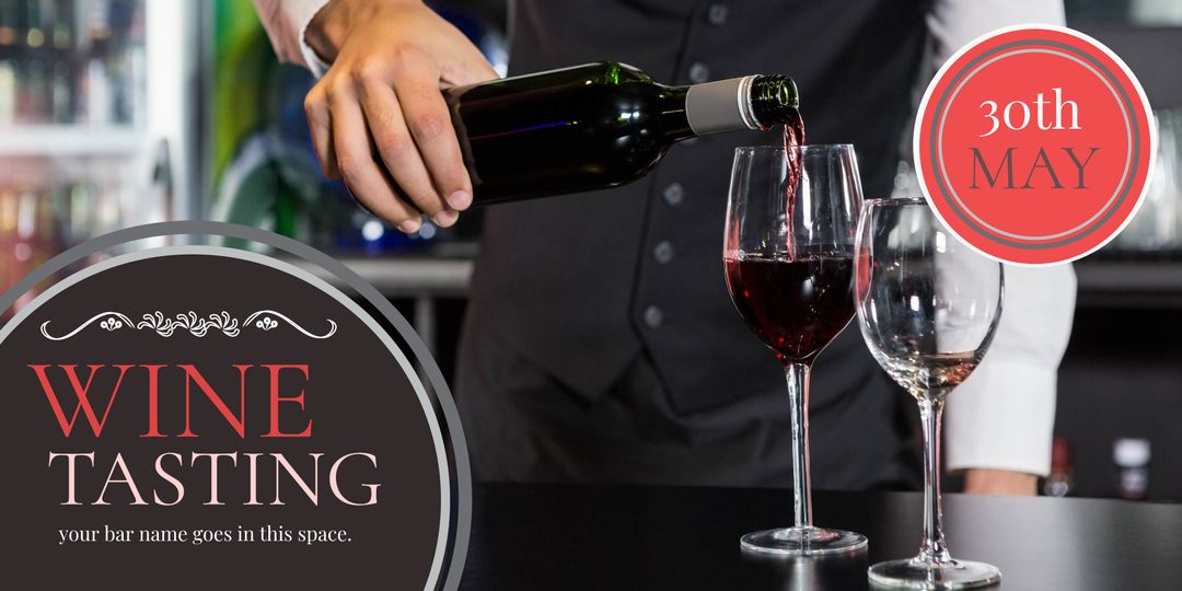 Sophisticated Wine Tasting Event Promotion with Pouring Wine