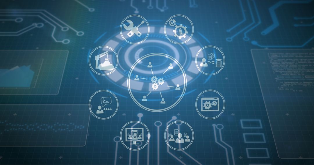 Futuristic Digital Network with Technology Connections