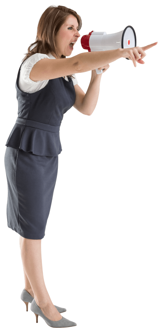 Businesswoman Using Megaphone for Impactful Presentation