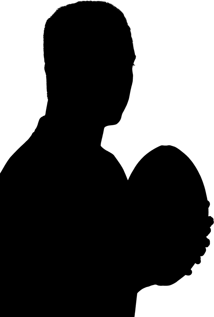 Transparent Rugby Player Holding Ball Effortlessly