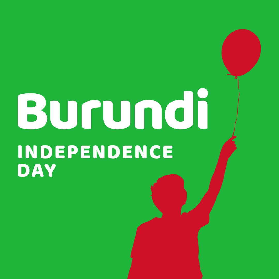 Burundi Independence Day Concept with Boy Holding Balloon