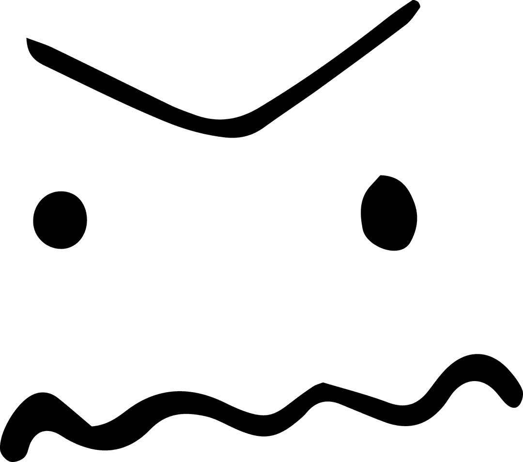 Angry Emoji Face Illustration on Transparent Background