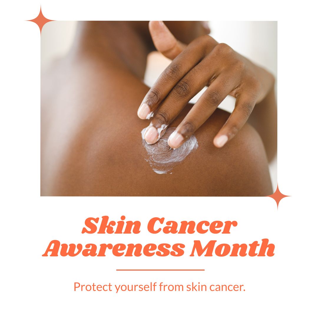 African American Woman Applying Body Lotion for Skin Cancer Awareness Month - Download Free Stock Templates Pikwizard.com