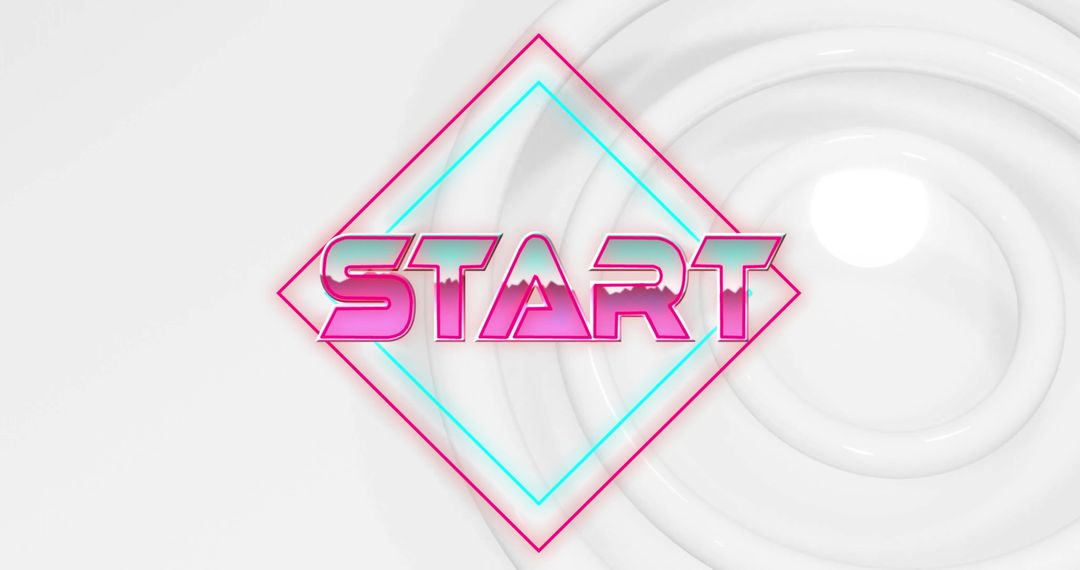 Start Text over Abstract White Concentric Circles