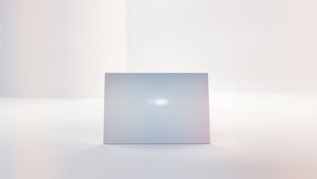 Blank Card on White Background with Soft Light