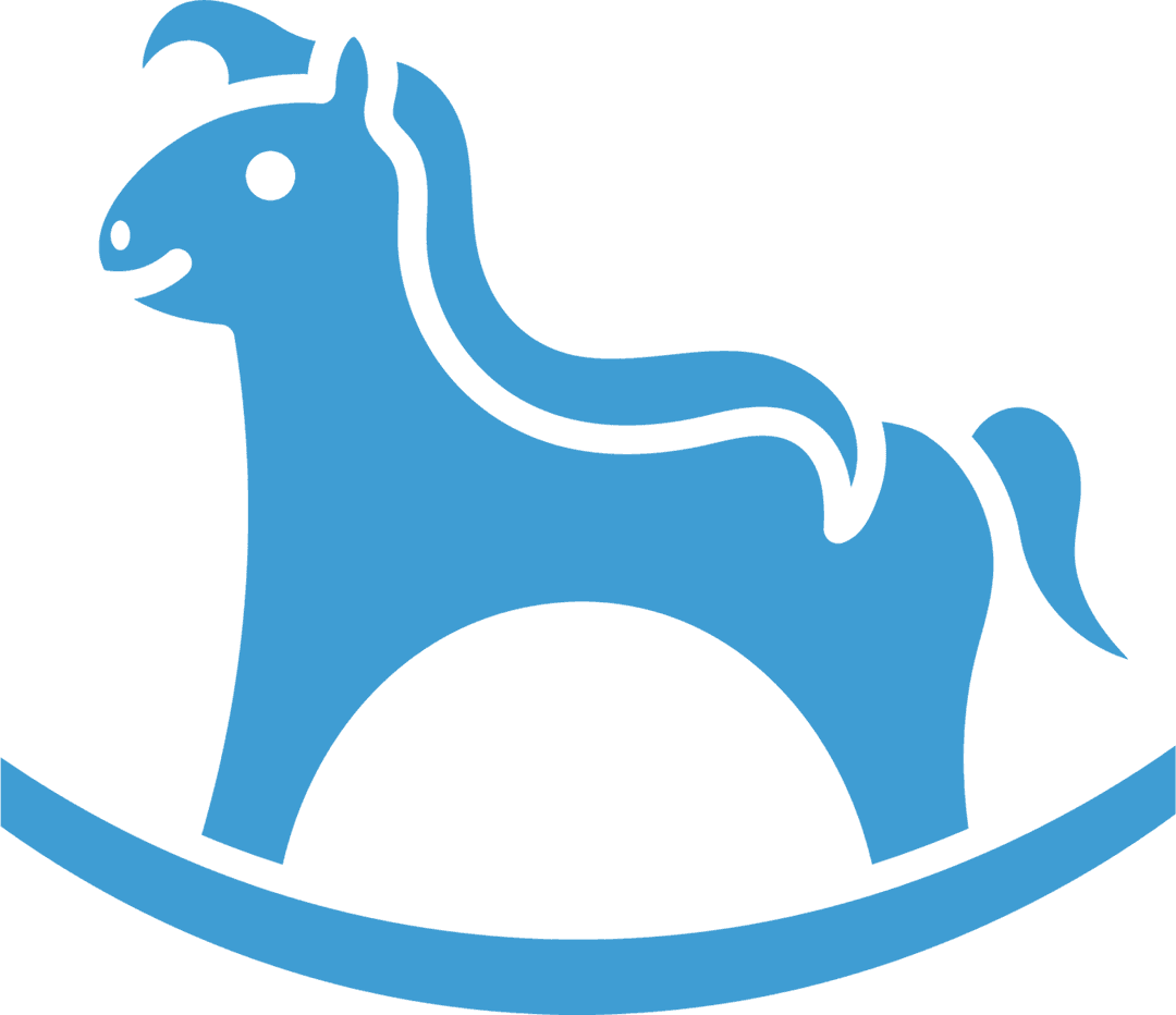 Blue Rocking Horse Vector on Transparent Background