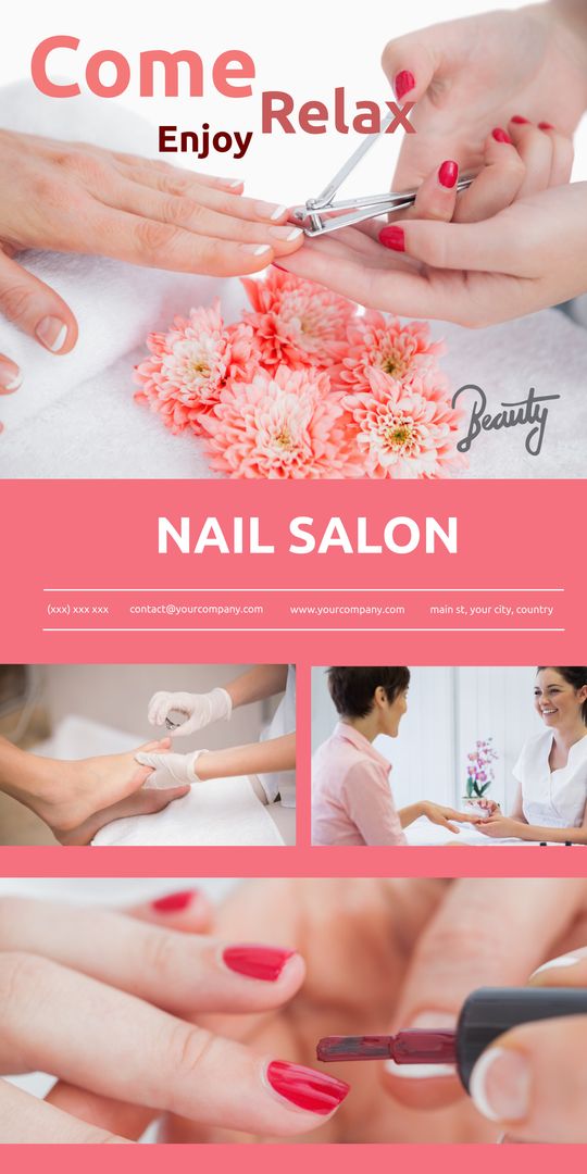 Elegant Nail Salon Services Featuring Relaxation and Beauty - Download Free Stock Templates Pikwizard.com