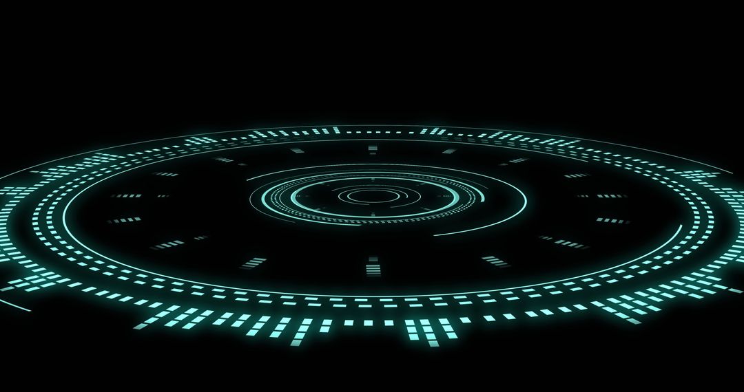 Futuristic Digital Interface with Circular Holographic Display