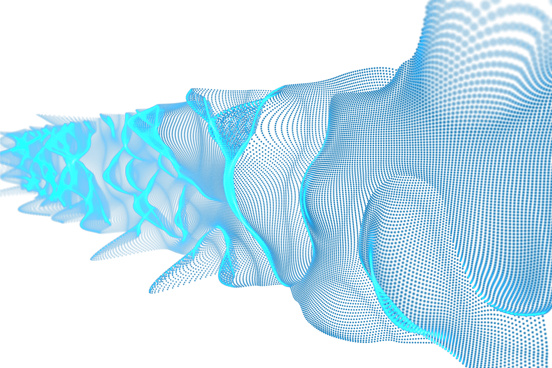 Abstract Blue Vector Waves with Transparent Background