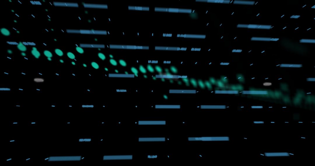 Digital Data Flow in Futuristic Black Background