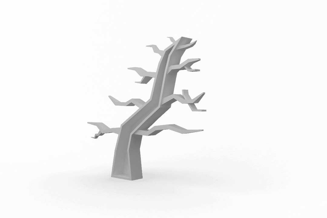 Abstract Tree Shape Illustration on Transparent Background