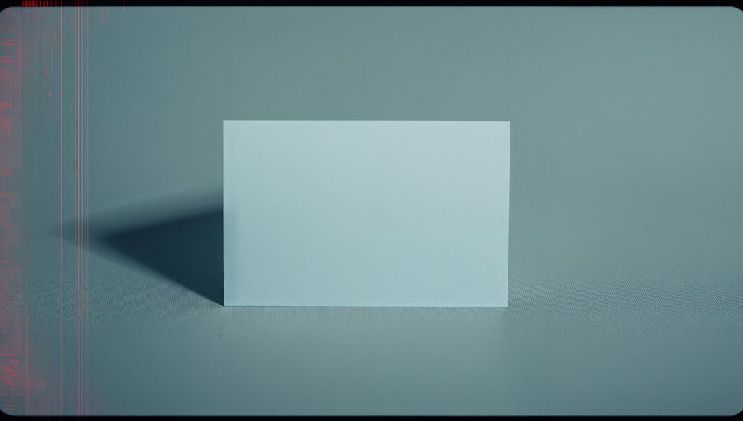 Blank Card Casting Shadow in Minimalistic Setting