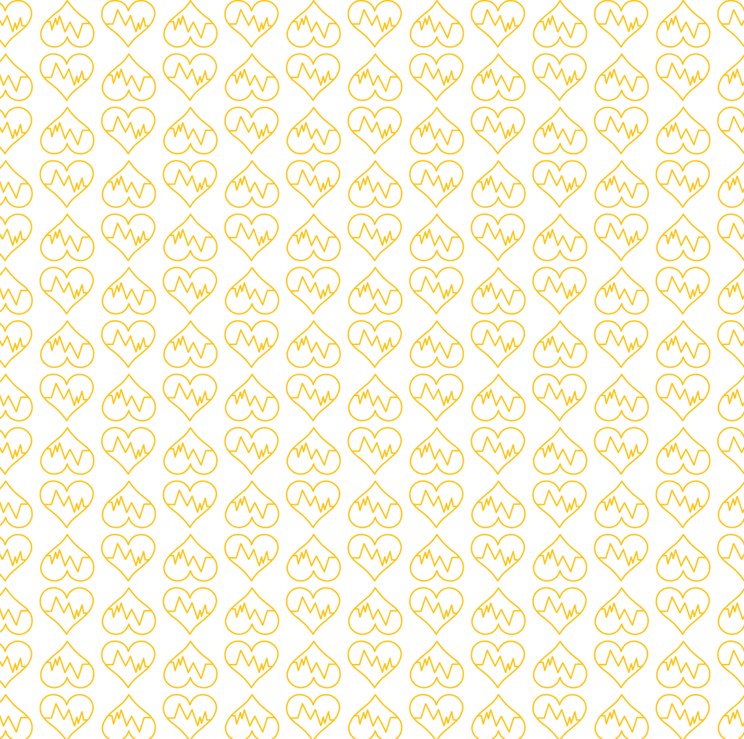 Transparent Heart Pattern Illustration on Yellow Outline Digital Design