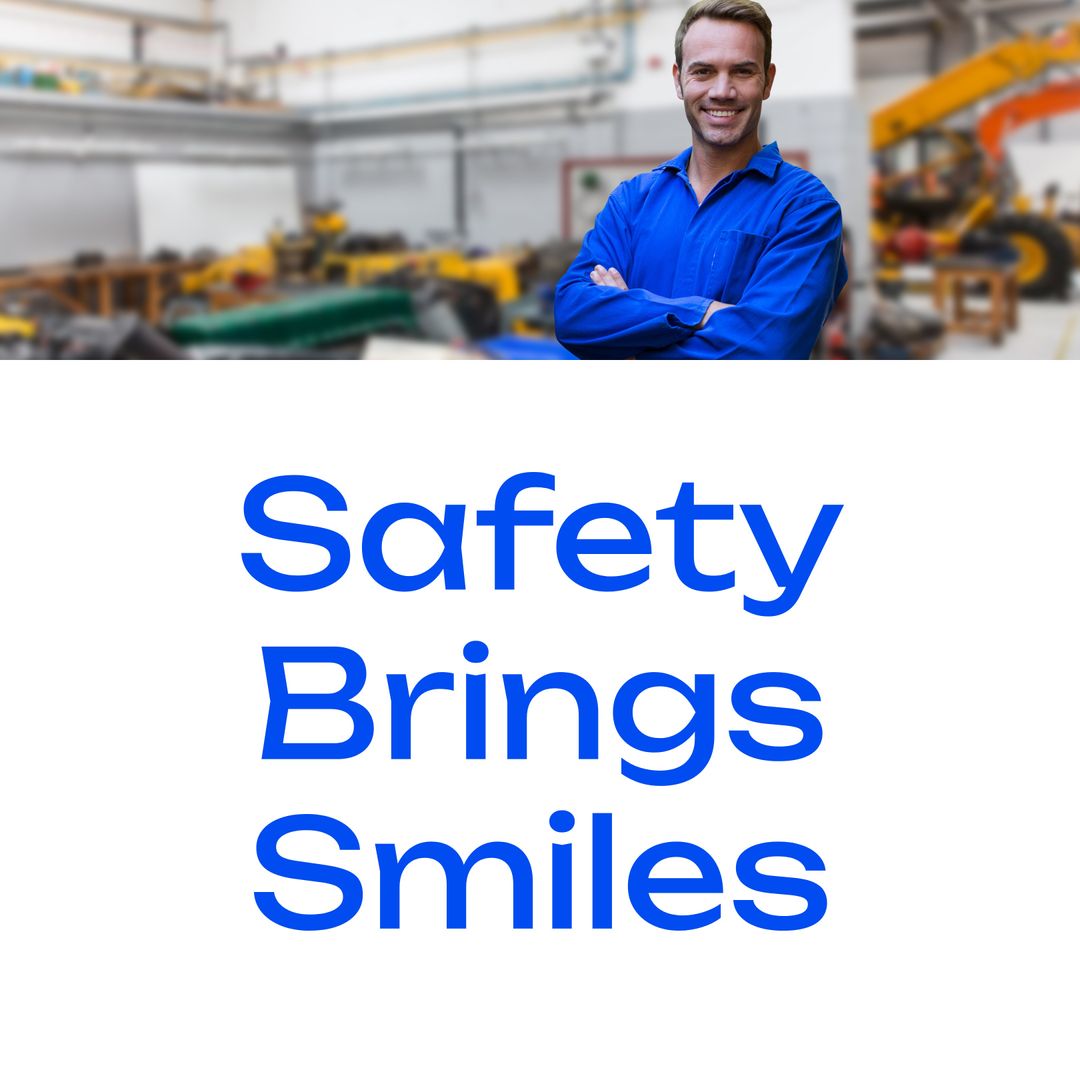 Safety Awareness in Industrial Workplace with Worker Smiling