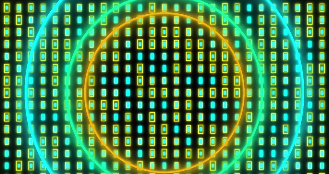 Glowing Geometric Rectangles with Circular Highlights