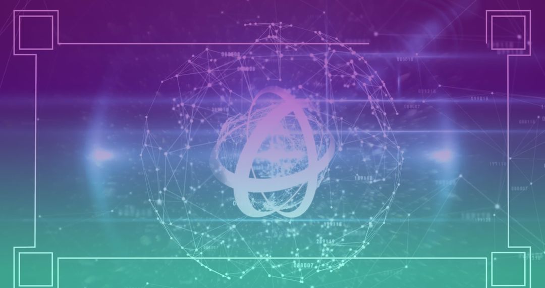 Abstract Digital Network Connection on Gradient Background