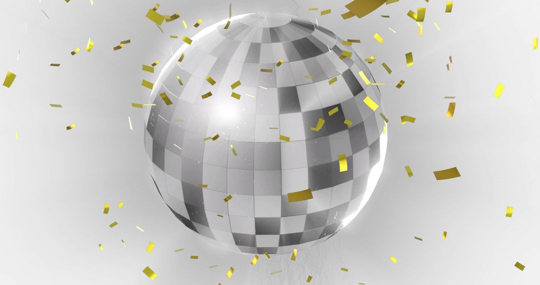 Disco Ball with Shimmering Golden Confetti for Festive Celebration