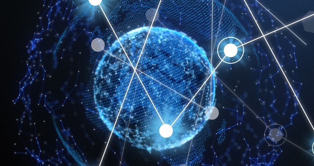 Glowing Blue Digital Globe Network Connections
