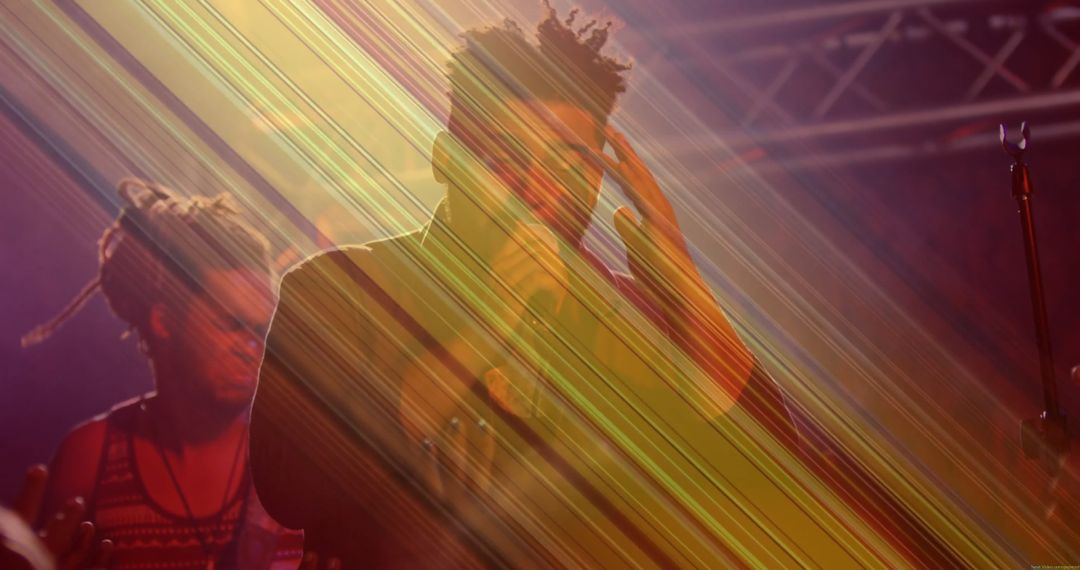 Energetic Live Band Performance with Dynamic Stage Lighting