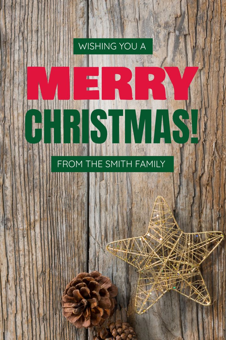 Rustic Christmas Card Design with Festive Text