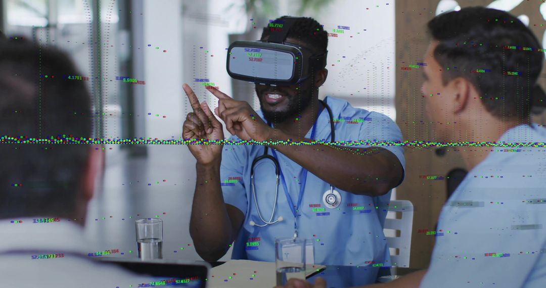 Doctor Using VR Headset for Medical Simulation and Training