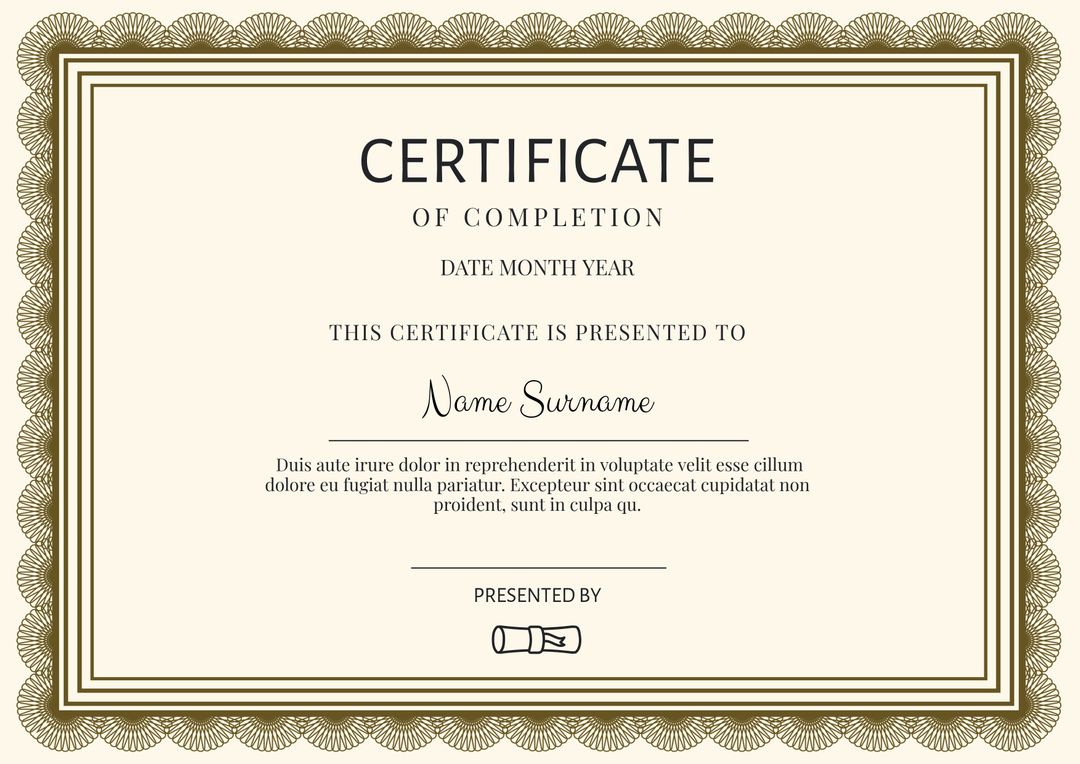 Elegant Certificate Template for Awards and Various Recognitions - Download Free Stock Templates Pikwizard.com