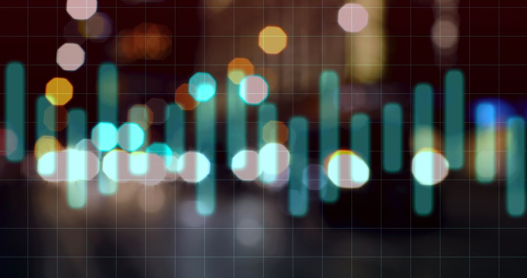 Abstract Data Chart with Blurred City Traffic