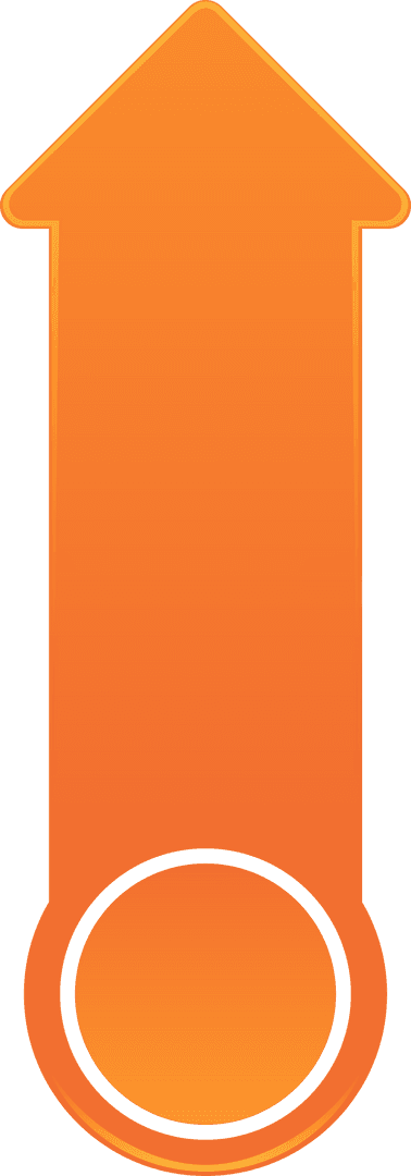 Orange Arrow with Copy Space Isolated on Transparent Background
